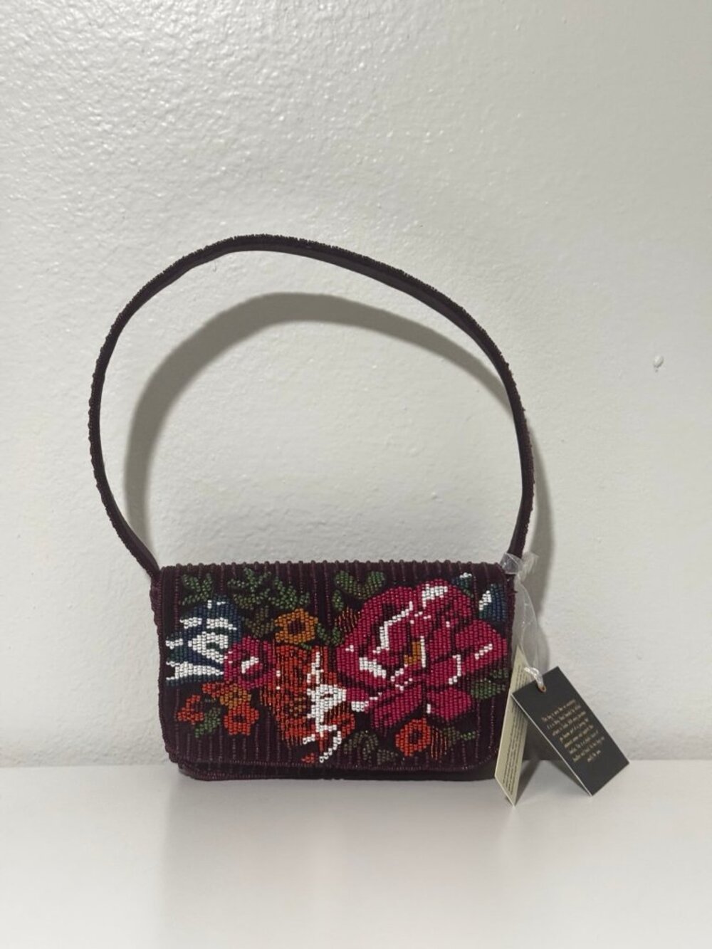 NEW! Beautiful Fall Made in India Beaded Purse Floral